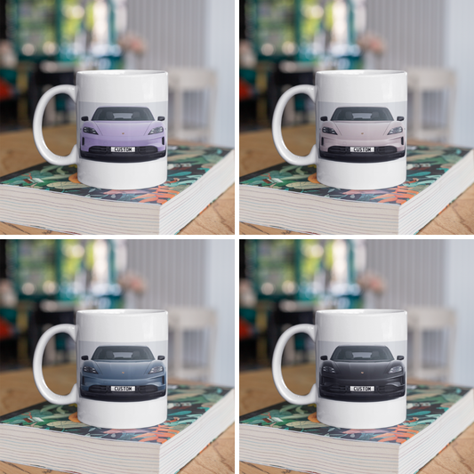 Personalised Porsche Taycan 4S Sport Turismo Black Edition Mug