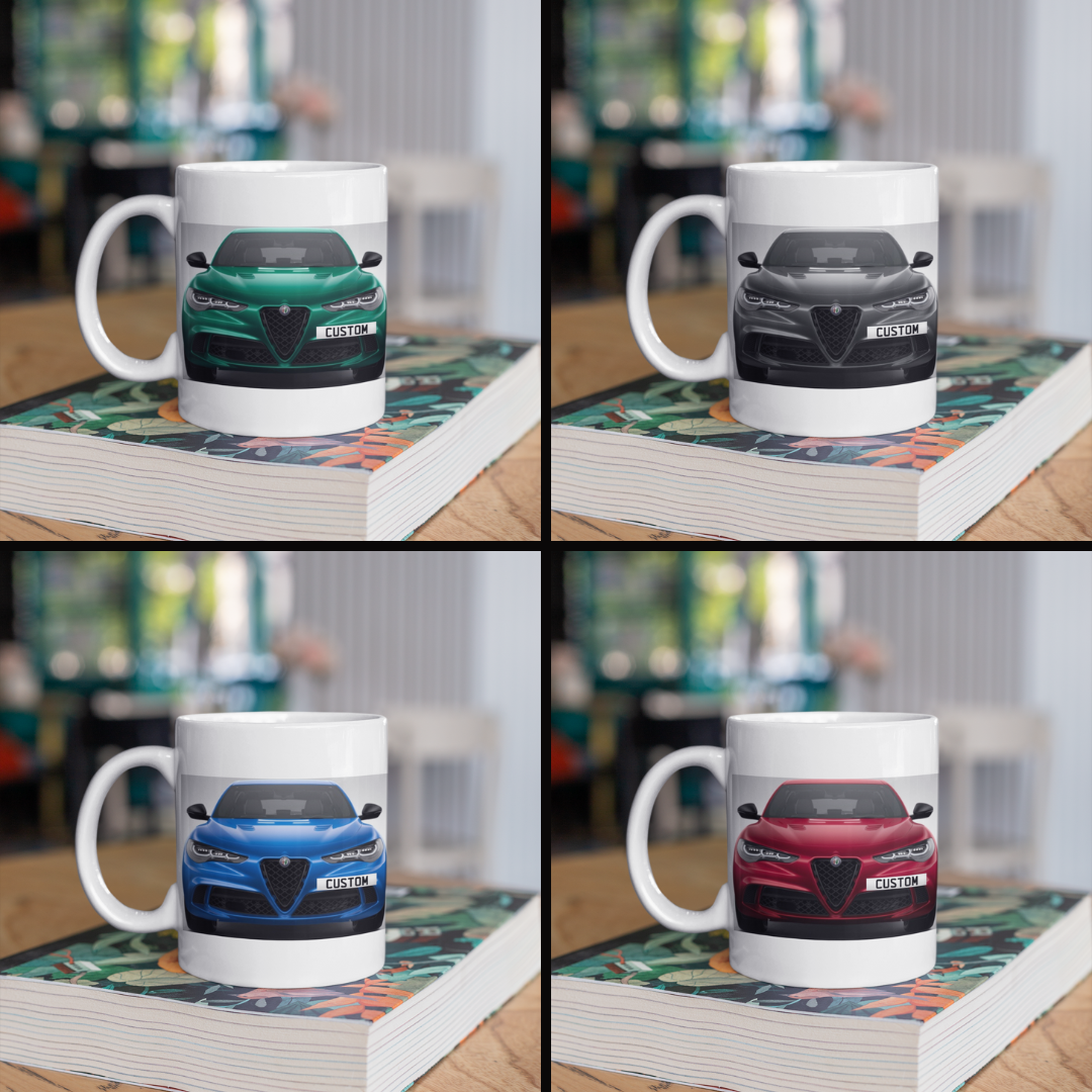 Personalised Alfa Romeo Stelvio Quadrifoglio Mug