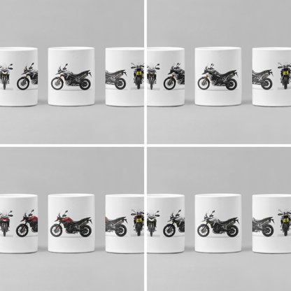 Personalised Triumph Tiger Motorcycle Mug with custom number plate, white ceramic 11oz gift.