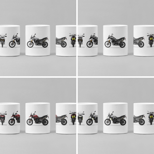 Personalised Triumph Tiger Motorcycle Mug with custom number plate, white ceramic 11oz gift.