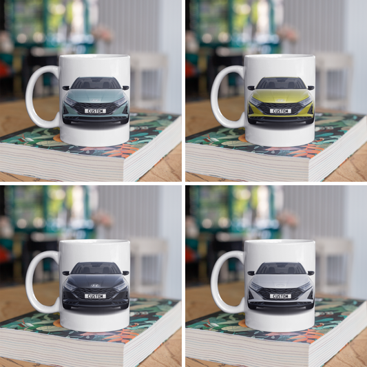 Personalised Hyundai i20 Black Line Mug