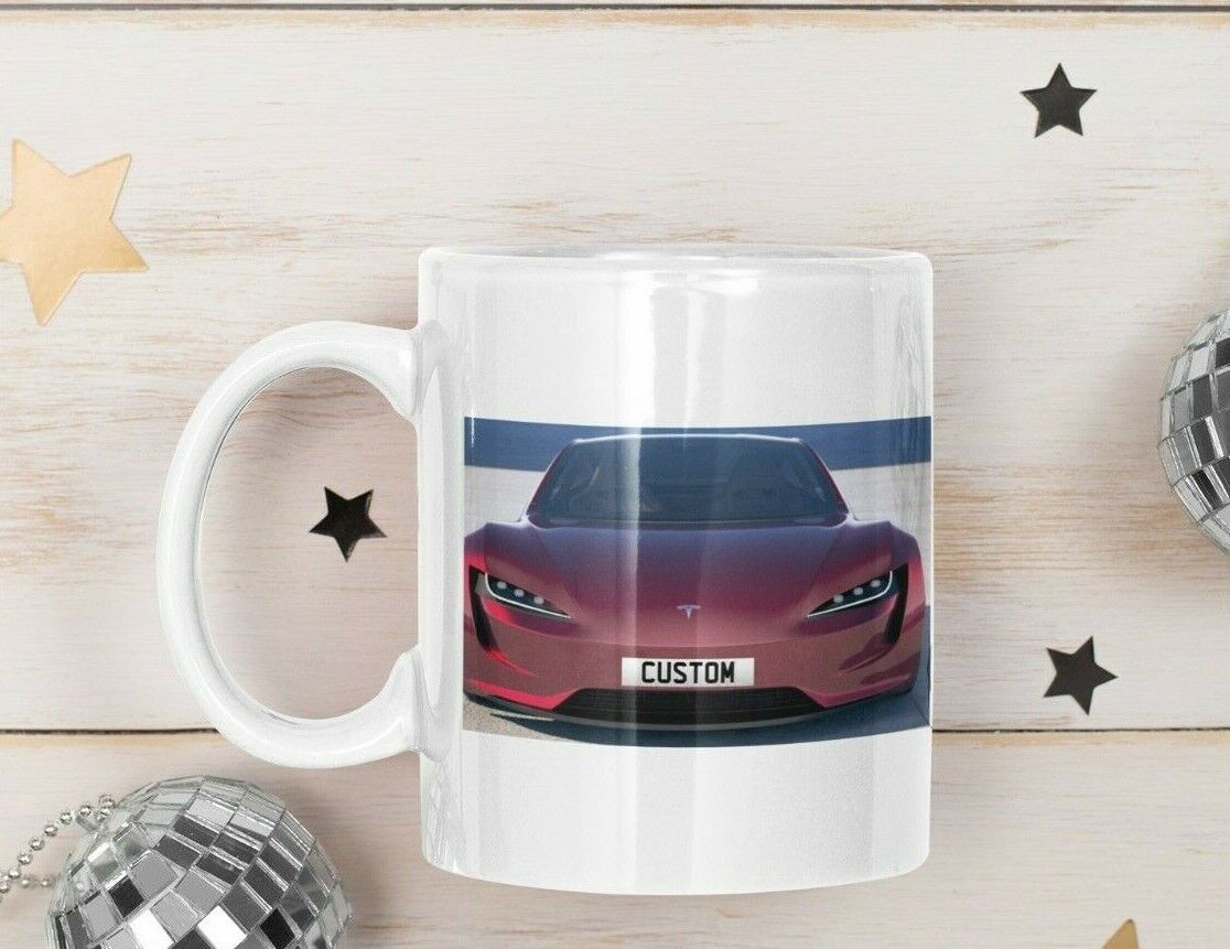 Personalised Tesla Roadster Mug