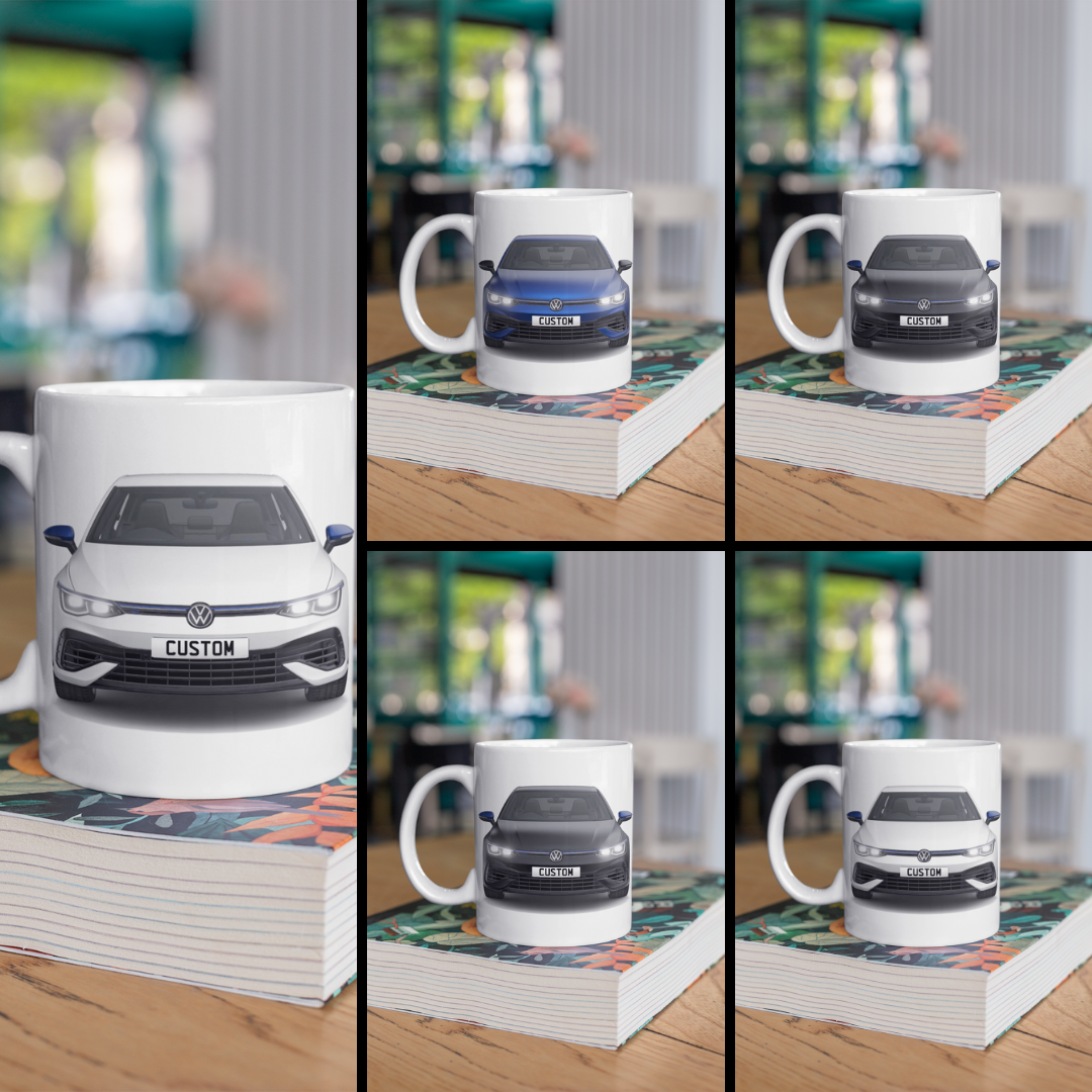 Personalised Volkswagen Golf 8 R 20 Years Mug