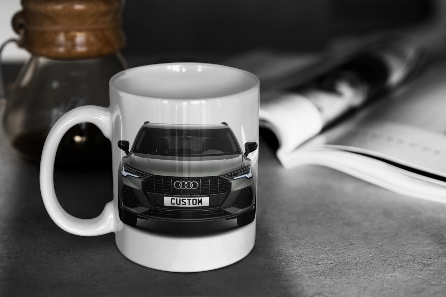 Personalised Audi Q3 TFSI e Black Edition Mug