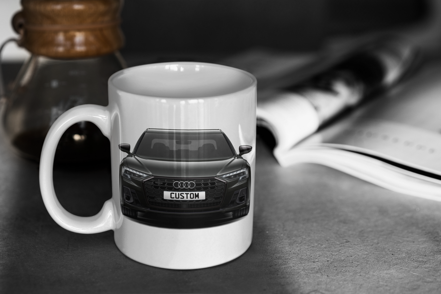 Personalised Audi A8 TFSI e Black Edition Mug