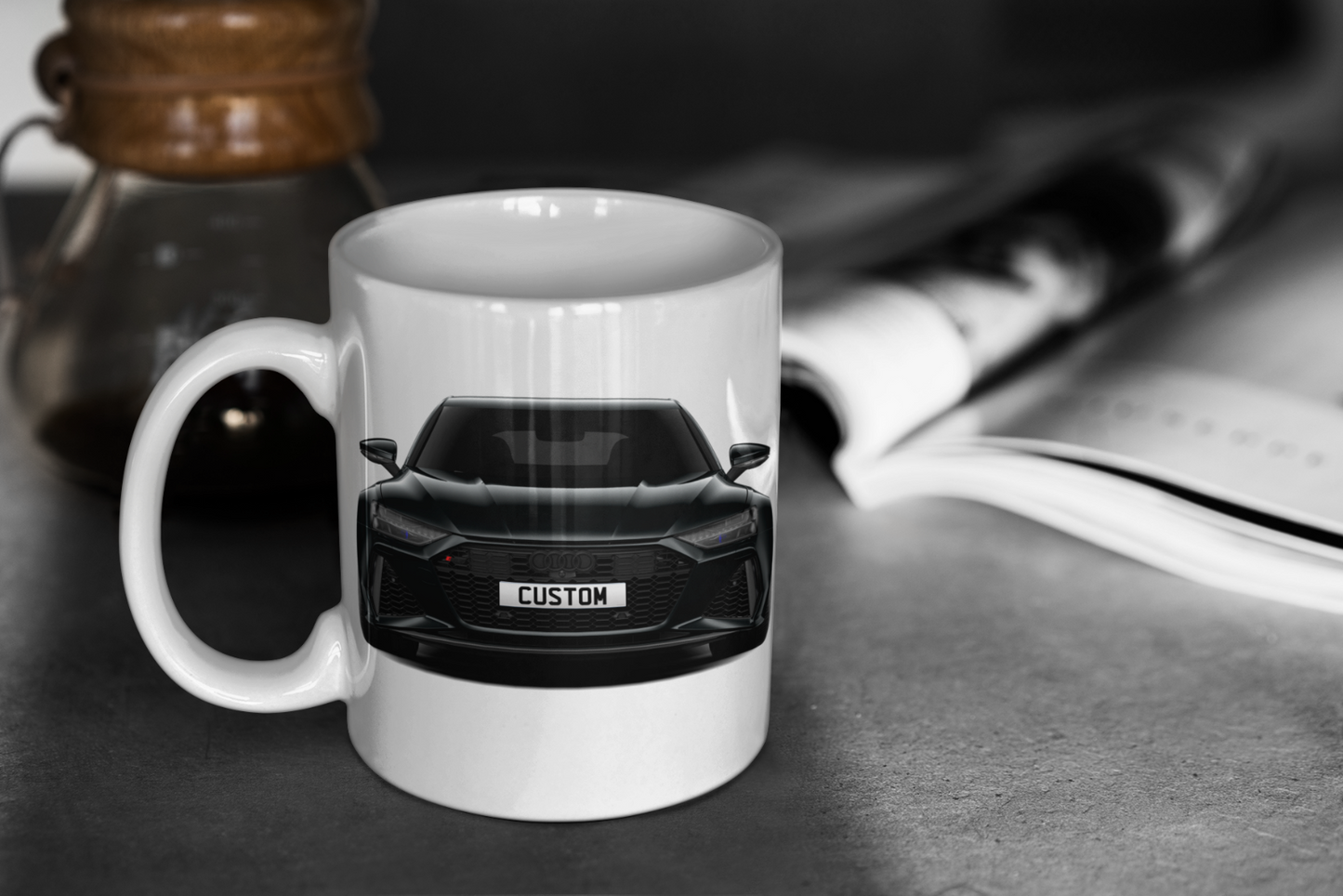 Personalised Audi RS7 Sportback Carbon Black Mug