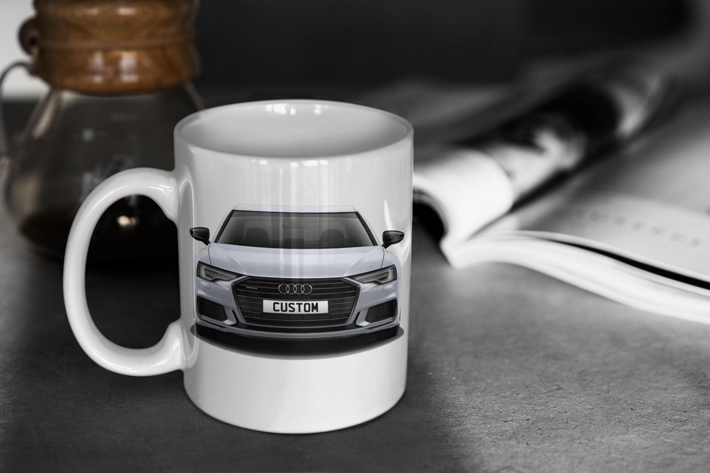 Personalised Audi A6 Saloon Black Edition 50 TFSI e Mug