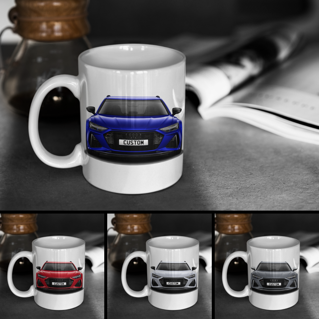 Personalised Audi RS6 Avant Carbon Black Mug