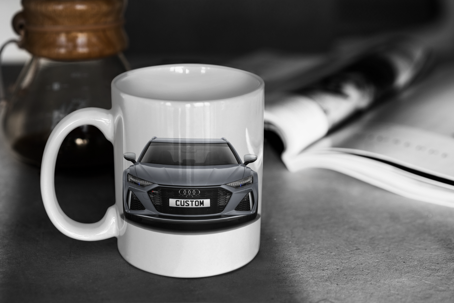 Personalised Audi RS6 Avant Carbon Black Mug