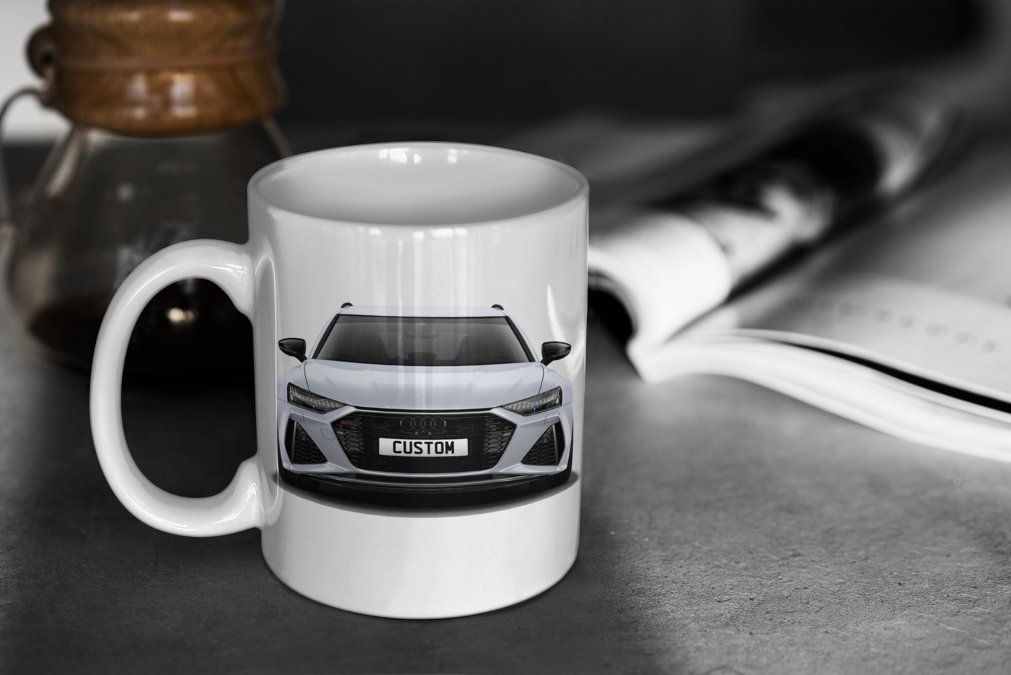 Personalised Audi RS6 Avant Carbon Black Mug