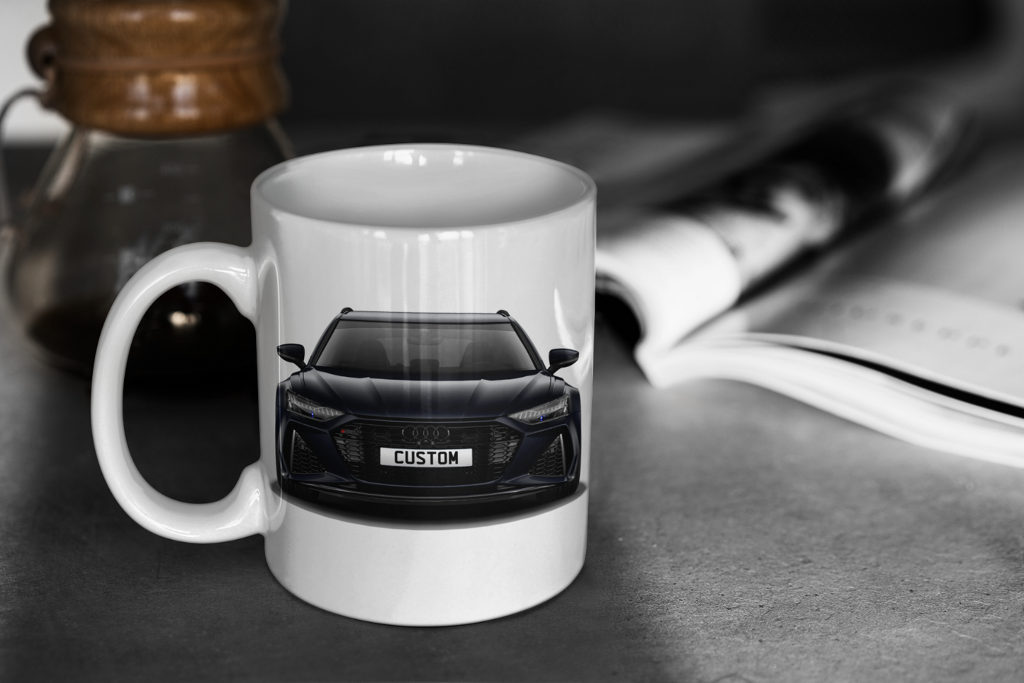 Personalised Audi RS6 Avant Carbon Black Mug