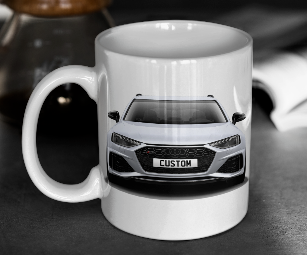 Personalised Audi RS4 Avant Carbon Black Mug