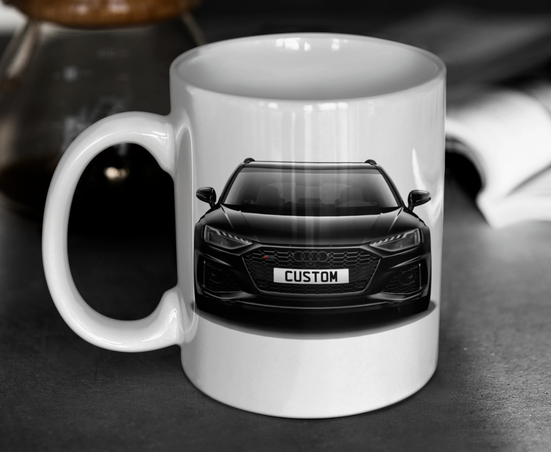 Personalised Audi RS4 Avant Carbon Black Mug