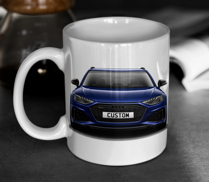 Personalised Audi RS4 Avant Carbon Black Mug