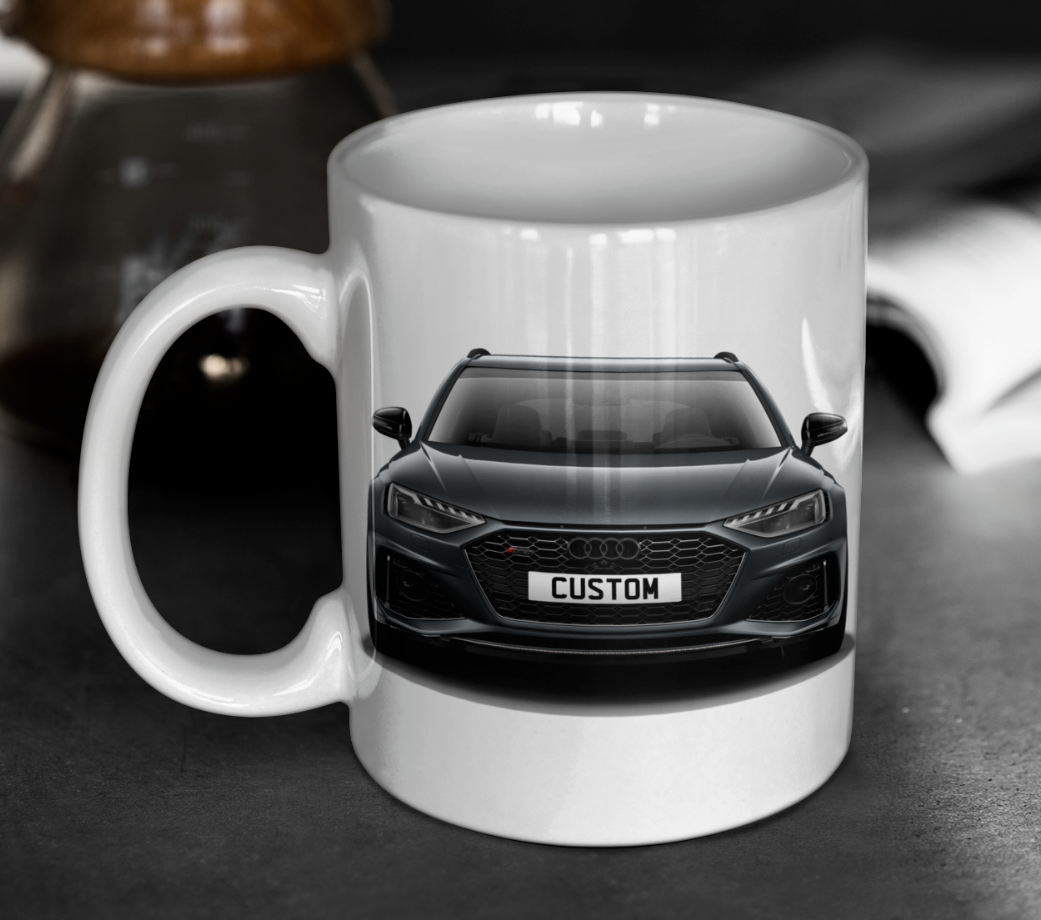 Personalised Audi RS4 Avant Carbon Black Mug