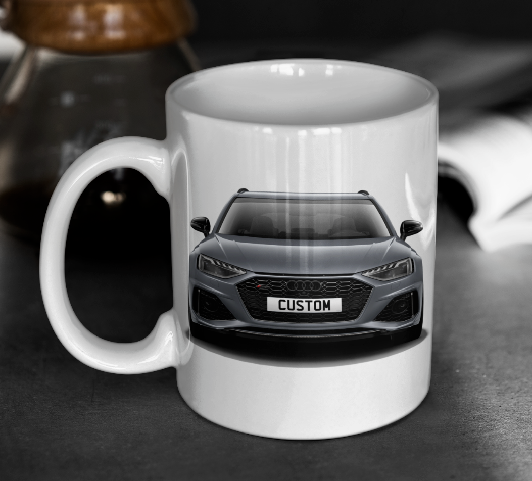 Personalised Audi RS4 Avant Carbon Black Mug