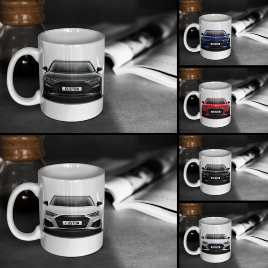 Personalised Audi A4 Saloon Black Edition Mug