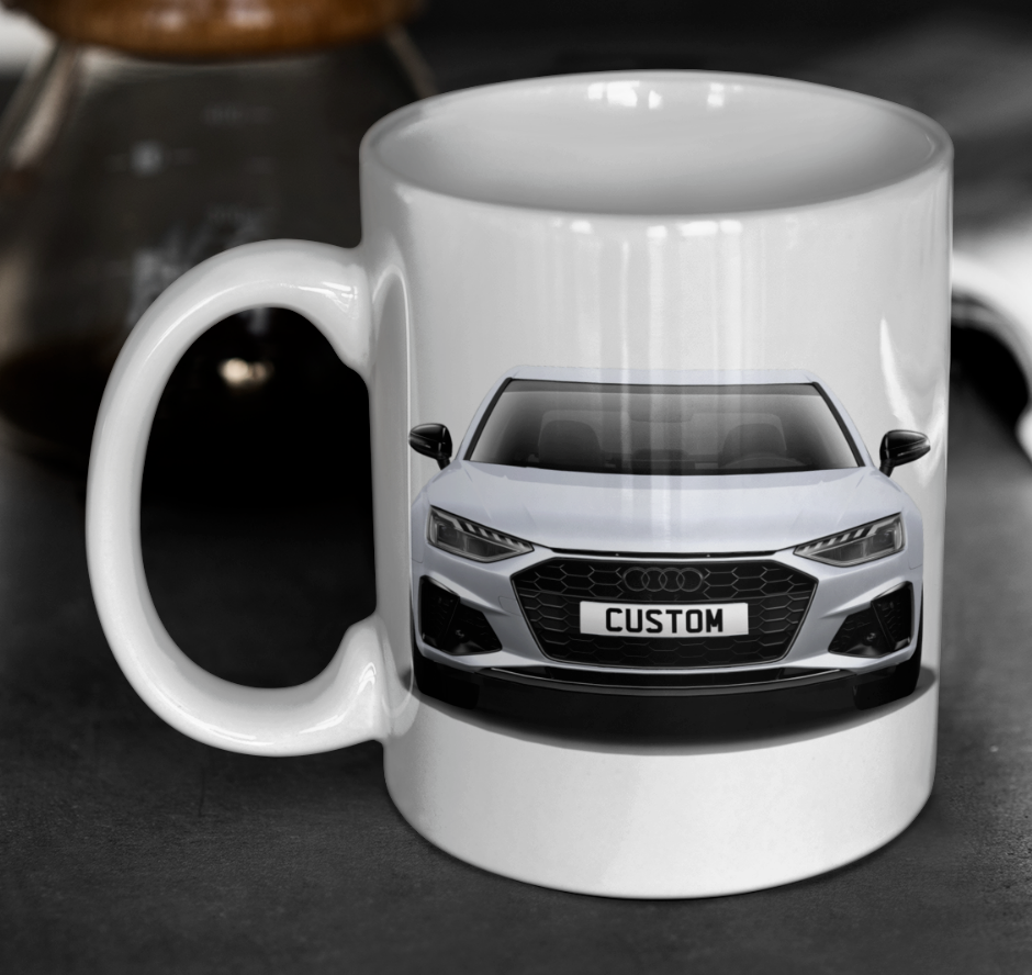 Personalised Audi A4 Saloon Black Edition Mug