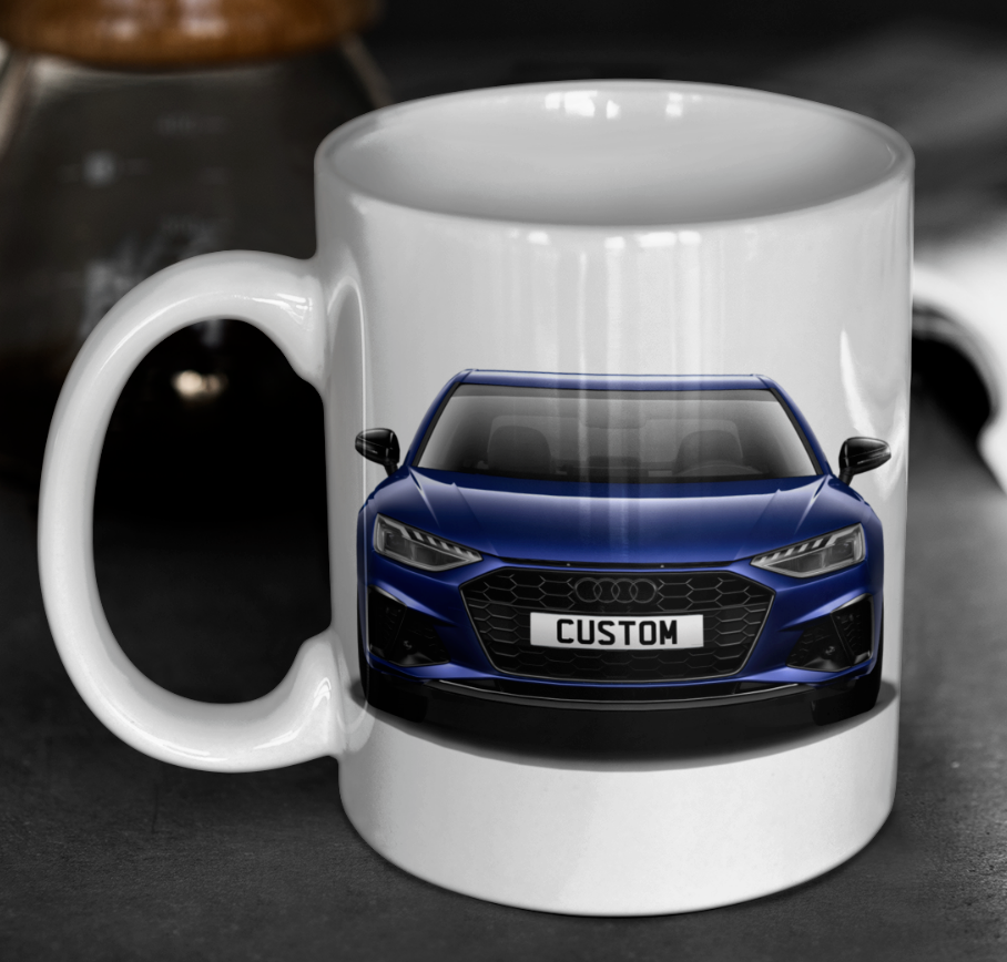 Personalised Audi A4 Saloon Black Edition Mug