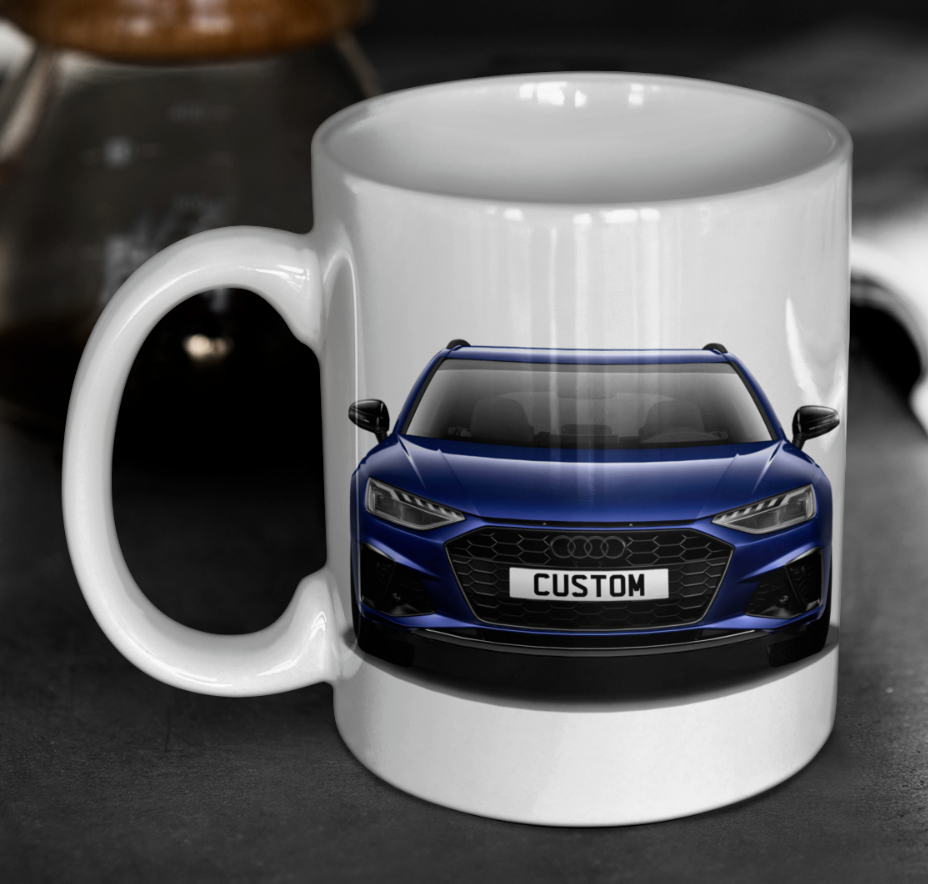 Personalised Audi A4 Avant Black Edition Mug