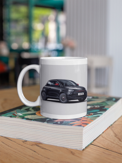 Personalised Fiat 500 Electric Red Mug