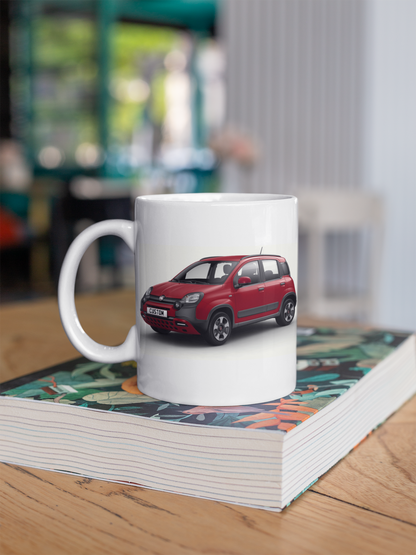 Personalised Fiat Panda Red Mug