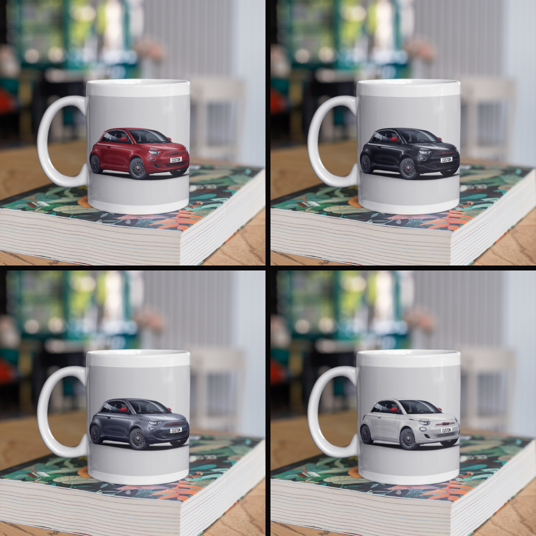 Personalised Fiat 500 Electric Red Mug