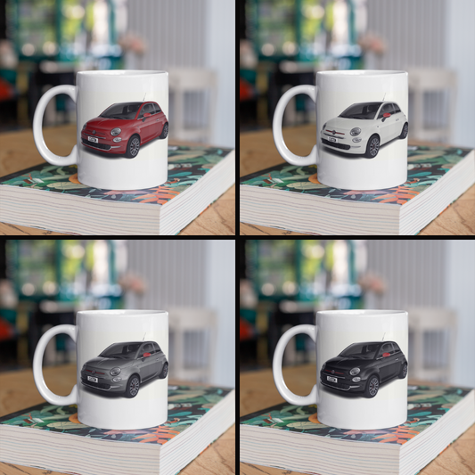 Personalised Fiat 500 Red Mug